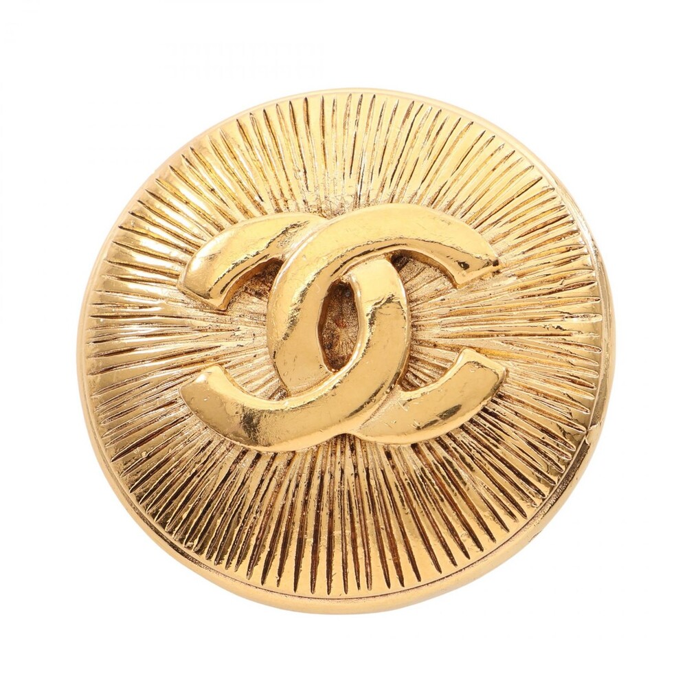 Chanel Coco Mark Round Brooch Pink Gold #318454C69B